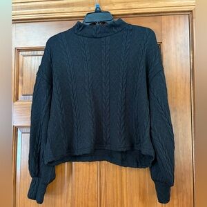 NWT Women's Black Cable Knit Sweater